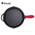 Pre Seasoned Cast Iron Skillet with Silicone Hot Handle Holder - 12.5 inch